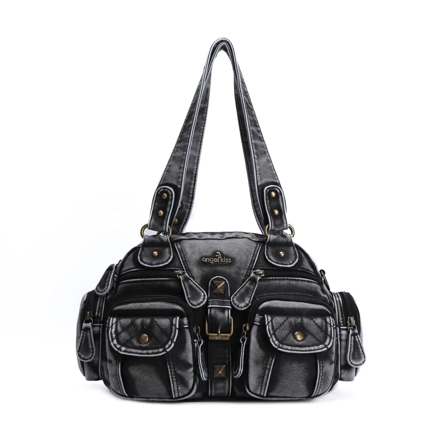 Vintage Bag Women Small Handbags Satchel Top-handle Handbag PU Shoulder Bag Dumpling Pack Multi-pockets Shoulder Bags
