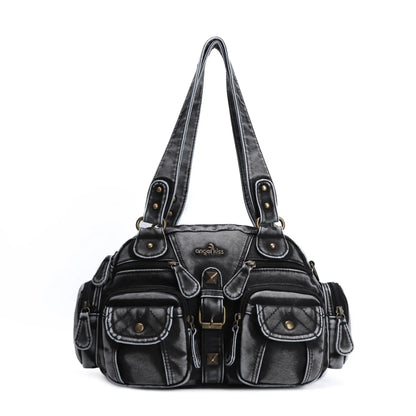 Vintage Bag Women Small Handbags Satchel Top-handle Handbag PU Shoulder Bag Dumpling Pack Multi-pockets Shoulder Bags