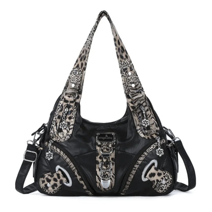 Women Handbags Leopard Bag Top-handle Handbag Fashion Satchel Dumpling Pack Shoulder Bag Tote Bag Hobos Large Purse