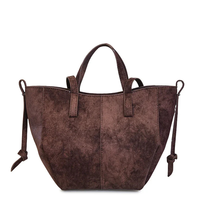 2025 Hot Sale Autumn Soft Women's Handbags Faux Suede Solid Color Large Capacity Shoulder Bag Casual Versatile Ladies Bags