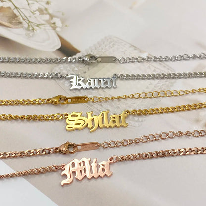 Custom Chain Men Name Pendant Customized Necklaces Women Cuban Chains Premium Stainless Steel Necklace Fashion Jewelry Gift