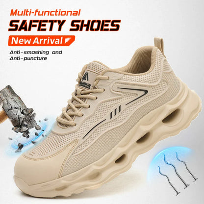 Men's safety shoes are super lightweight, breathable, comfortable, anti smashing, plastic toe protection and work shoes