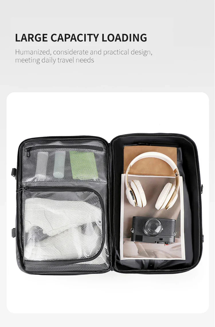 Men's Backpack with Expandable Vacuum Compression, Large Capacity, Dry and Wet Separation, Multifunctional Business Backpack for Short Business Trips