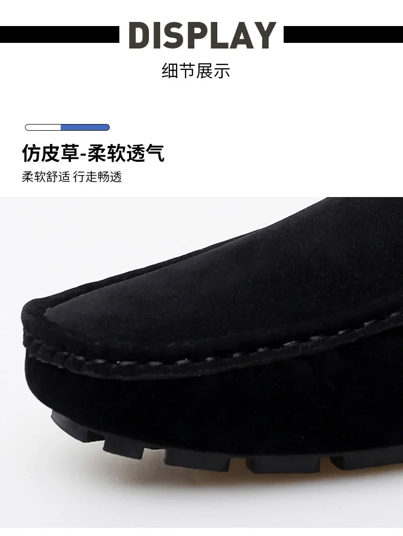 Sapatos Masculinos 2025 Novos Feitos à Mão Gorro Sola Macia Slip-On Casual Sapatos Preguiçosos Respiráveis ​​Trbottomy Mais Fáceis de Combinar Tamanho Grande
