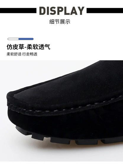 Sapatos Masculinos 2025 Novos Feitos à Mão Gorro Sola Macia Slip-On Casual Sapatos Preguiçosos Respiráveis ​​Trbottomy Mais Fáceis de Combinar Tamanho Grande