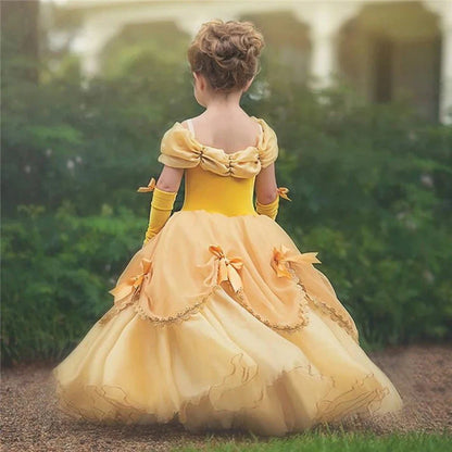 2025 Belle Costume for Girl Carnival Party Princess Dress Children Deluxe Beauty Ball Gown Kids Anna Belle Cosplay Elegant Dress