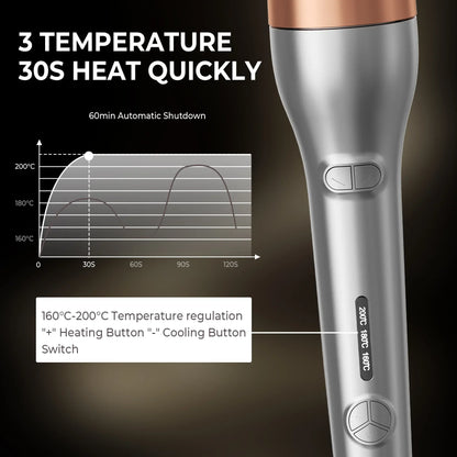 3 grades LCD display 32mm Silver Automatic Curling Iron Large Curling Female Hair Styling Tool Big Wave Salon Accessories Tool