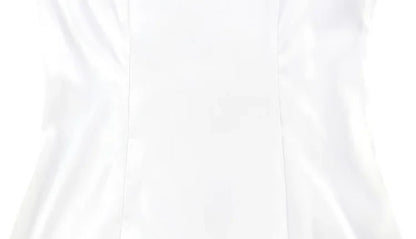 Mini Dresses For Women Solid Long Flare Sleeves Turtleneck Sheath Satin Fashion Split Party Slim Fit Female Robe