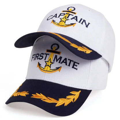 Men Women Baseball Caps Embroidered Captain & First Mate Hats Boating Marine Sailor Party Fun Hat