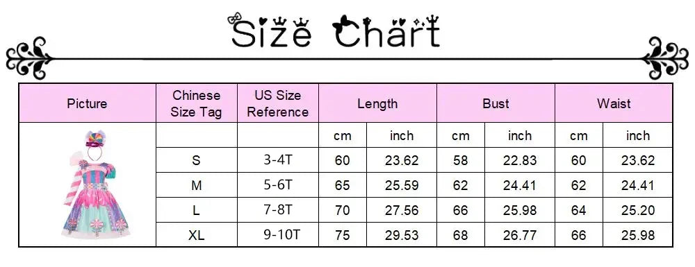 Children's Candy Dress Candy Princess Cosplay Costume Purim Carnival Party Fancy Dress Dress with Candy Hat Suit Prom Costume