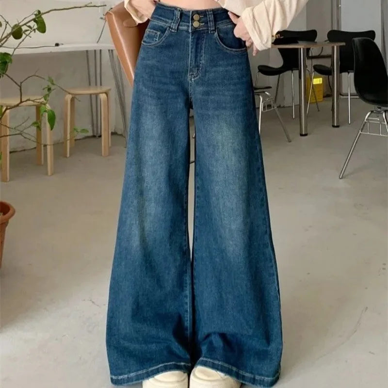 High Waist Jeans Wide Leg Loose Fit 2025 Fashion Denim Trousers Comfort Stretch Bootcut Pants for Women Casual Wear Everyday