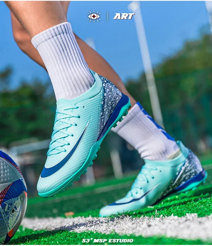 Soccer Cleats for Men Women AG/TF Breathable Cushioned Insole Anti-Slip Outdoor Sports Artificial Grass Football Boots
