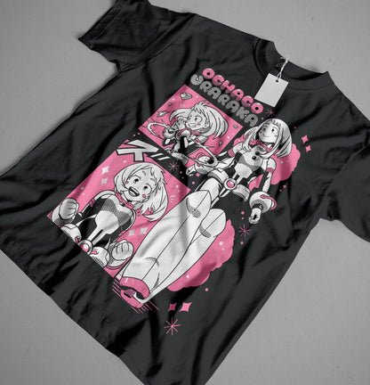 Japanese Anime My Hero Academia Ochaco Uraraka graphics unisex 100%cotton Tshirt Harajuku 2026 summer Men's Short sleeve shirt