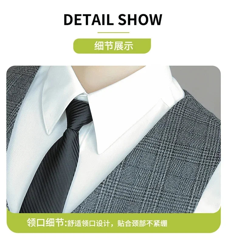 Hemp (blazer+Vest+Pants) Fashion Business Leisure Hosts Slim-fit Cotton Hemp Gentleman Wedding Work Wedding Suits for Men M-5XL