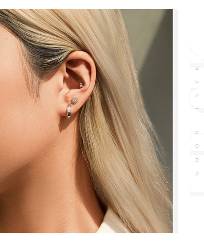 Water Drop D Color Moissanite Neutral Ear Buckle 925 Sterling Sliver Sparkling Hoop Earrings For Women Fine Jewelry