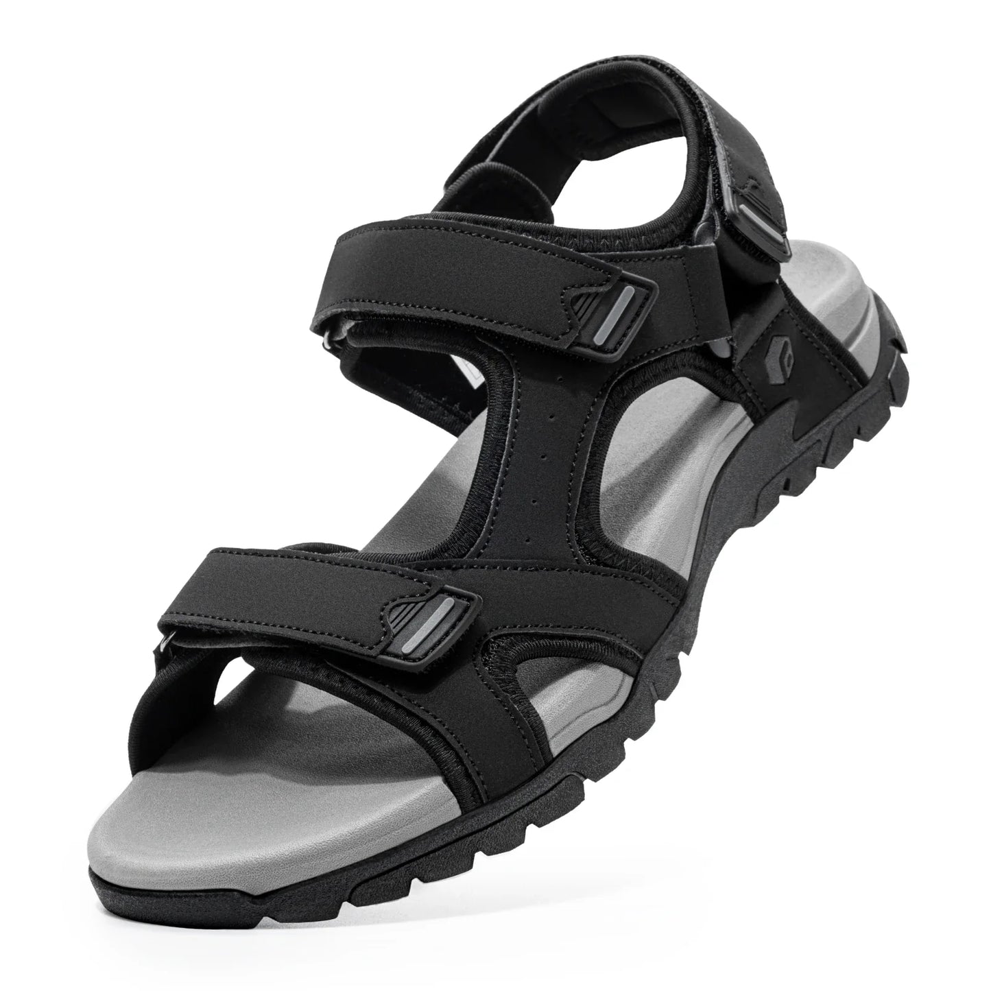 FitVille Mens Sandal Wide Toe Box Walking Athletic Sandals For Men With Arch Support Cushion Slip-Resistant Beach Sandals