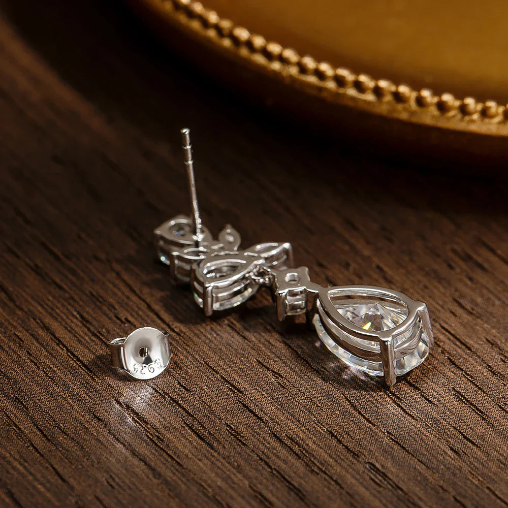 All Moissanite Earrings for Women Wedding Party Luxury Earring Jewelry s925 Sterling Sliver Plated 18k Gold Ear Stud