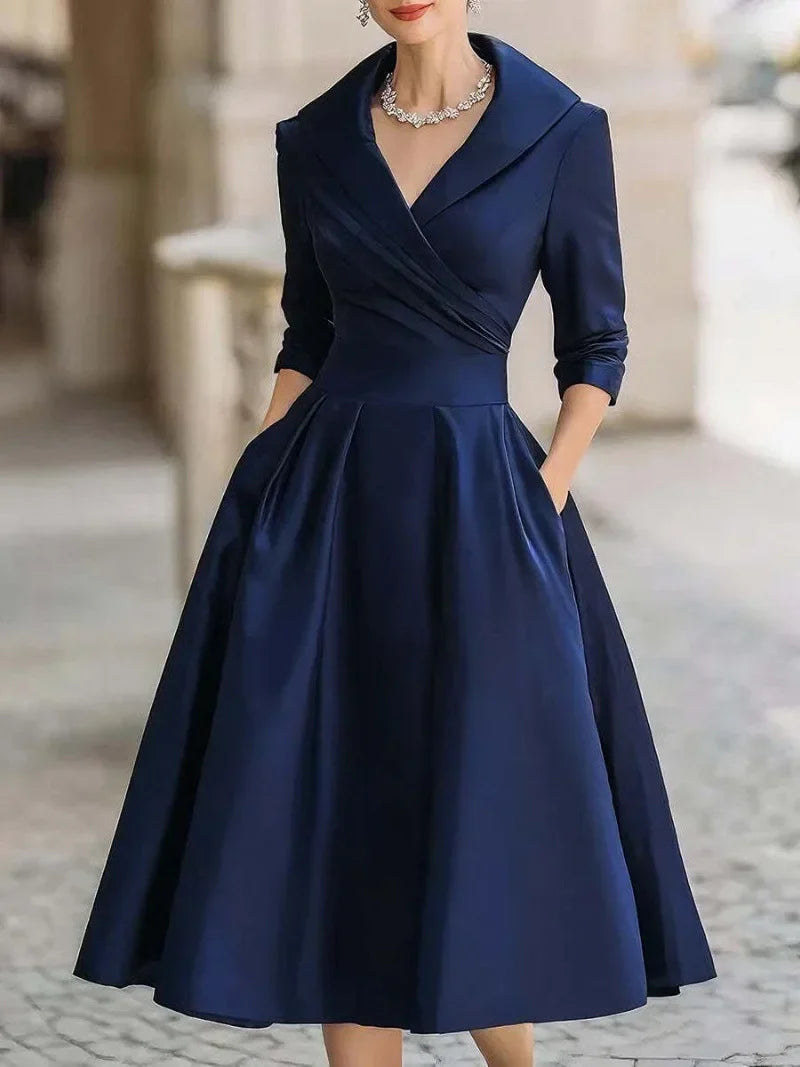 Women's Short-Sleeved Chiffon Evening Dress, Female Party Dress, Monochromatic, Bohemian, Long, Elegant, New, 2022