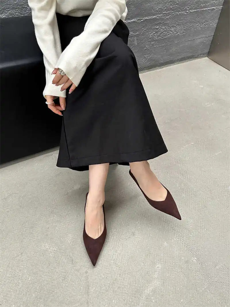 Sapatos de salto alto femininos de bico fino para o outono de 2024, sapatos sexy e rasos, sapatos de salto fino elegantes para mulheres, sapatos de festa, sapatos de salto alto, sapatos elegantes de festa, sapatos femininos.