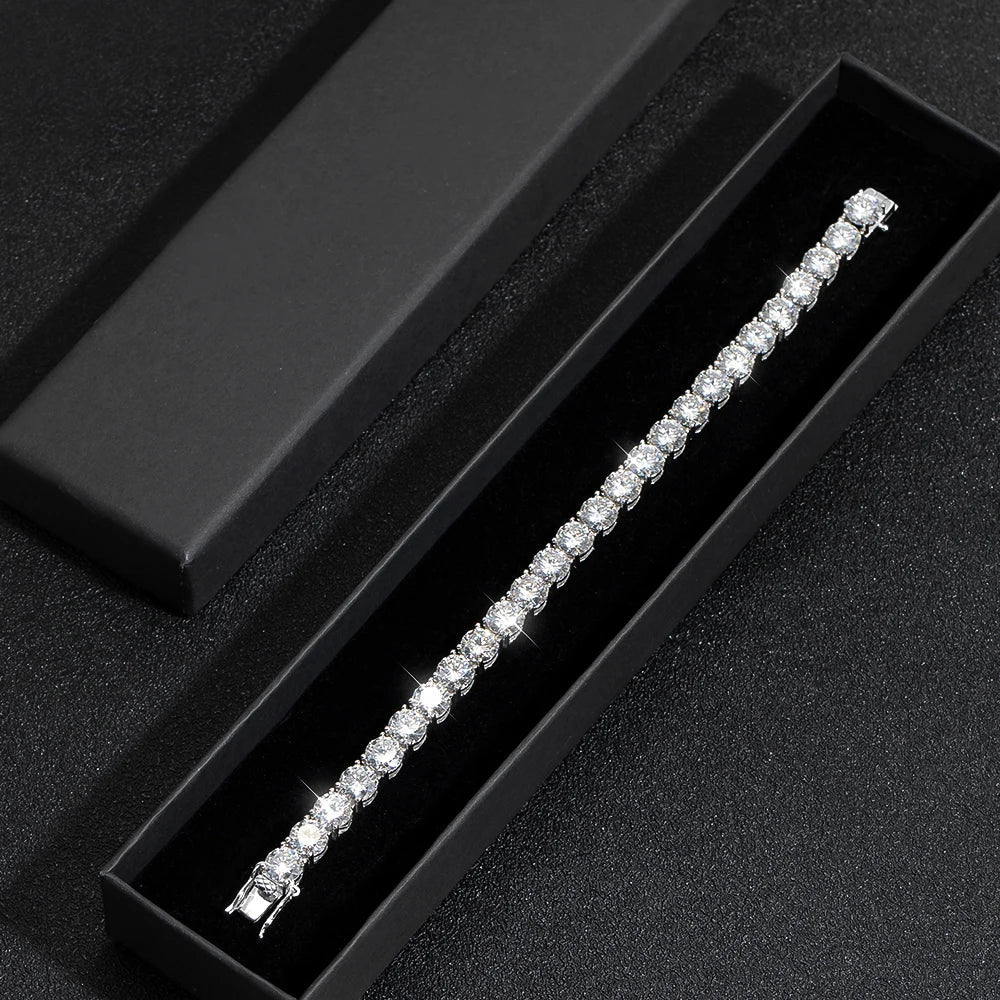 6.5mm D Color Moissanite Tennis Bracelets 4 Prong Setting Classic Trendy Women Man Fine Jewelry s925 Sliver Bracelet