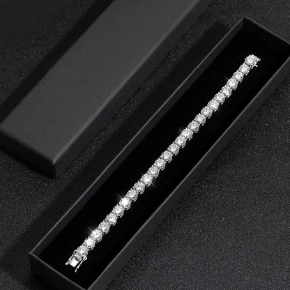 6.5mm D Color Moissanite Tennis Bracelets 4 Prong Setting Classic Trendy Women Man Fine Jewelry s925 Sliver Bracelet