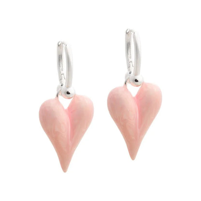 Fashion Jewelry Sweet Korean Temperament Heart Earrings For Women Party Gifts Simply Design Ear Accessories 2025 Trend New