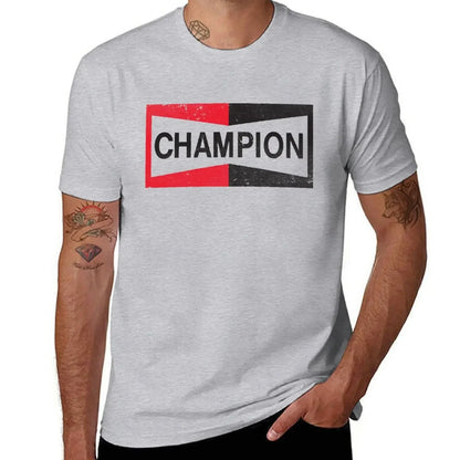 Spark Plug Retro Distressed Emblem - Cl T-Shirt Short sleeve tee new edition slim fit t shirts for men