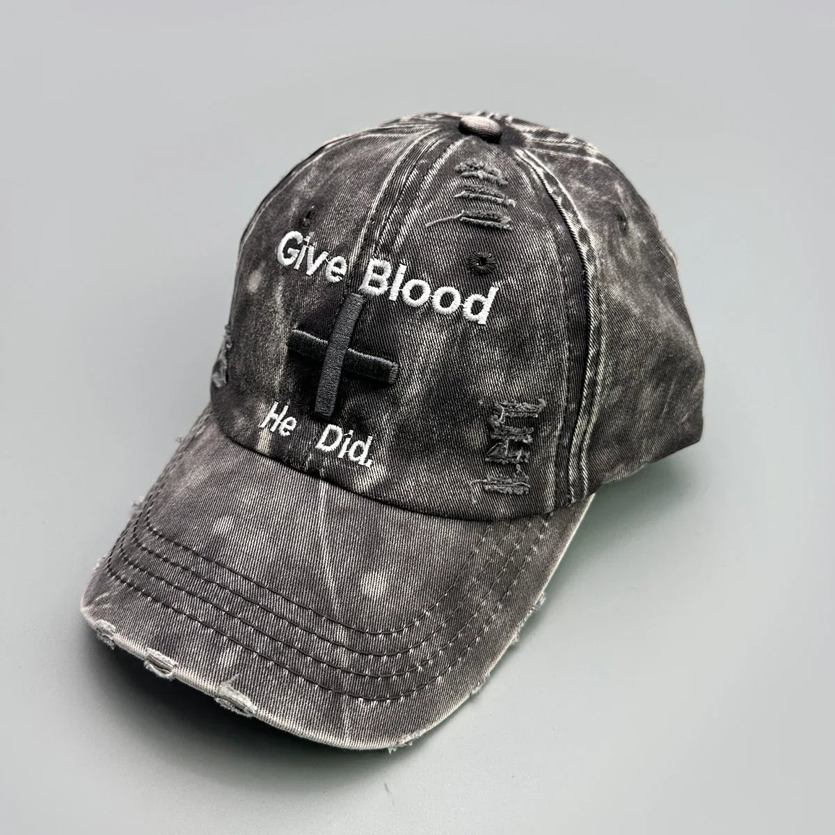 New Unisex Letter Tie-dye Embroidery American Vintage Baseball Hats Versatile Fashion ins Broken Breathable Casual Peaked Caps