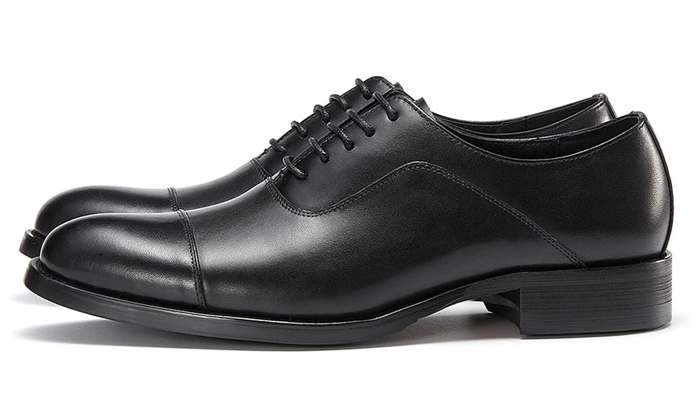 Italian Men's Genuine Leather Oxford Shoes Classic Breathable Gentleman Top Layer Cowhide Business Dress Shoes