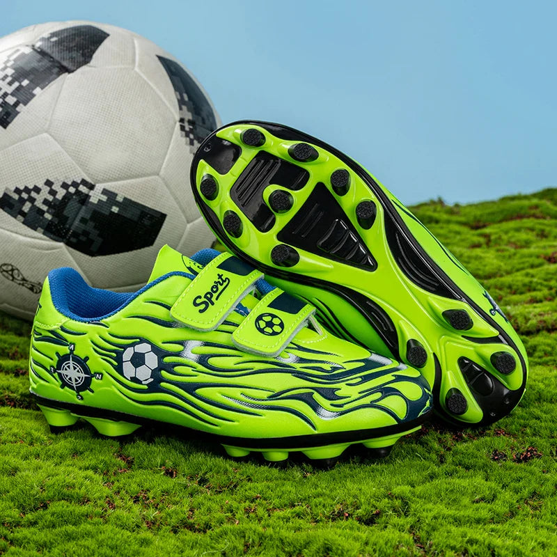 Kids Athletic Soccer Shoes Turf Football Sneakers Outdoor Firm Ground Soccer Shoes Child Anti-slip Football Sports Shoes