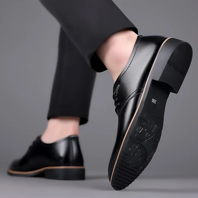 Mens Formal Business Oxford Shoes Classic Leather Dress Shoes for Wedding and Office