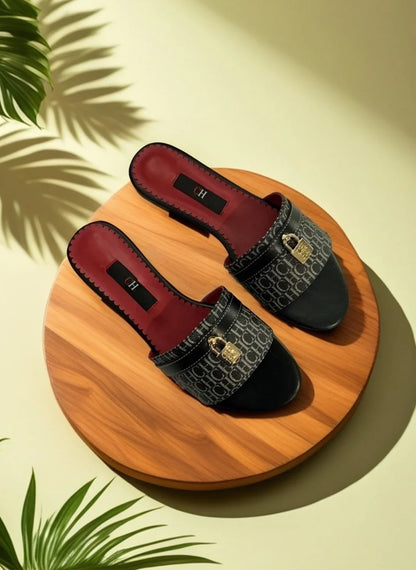 Women's Wearable Beach Slippers Flat Minimalist Letter Printed Designs Niche Women's Commute Vacation Slippers