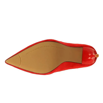 Women 9cm High Heels Daily Party Colorful Suede Pumps Female Scarpins Stiletto Evening Banquet Red Yellow Shoes Plus Size 34-43
