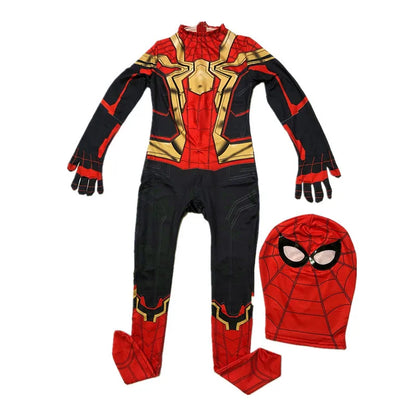 High Quality Kids Superhero Costume Spider Man Jumpsuit with Web Shooter Halloween Performance Outfit Holiday Gifts Boys Girls