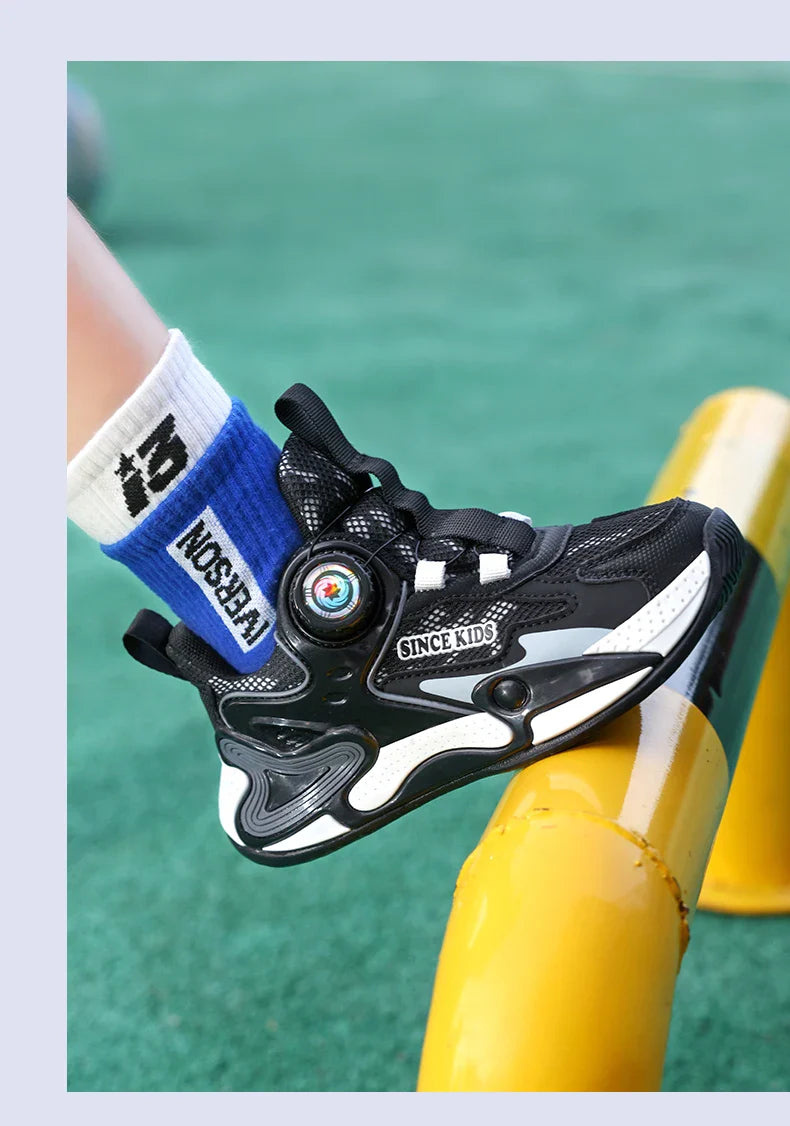Children Fashion Sneaker Boys Casual Shoes Leather Flat Student Walking Shoes Outdoor Girl Basketball Sports Footwear
