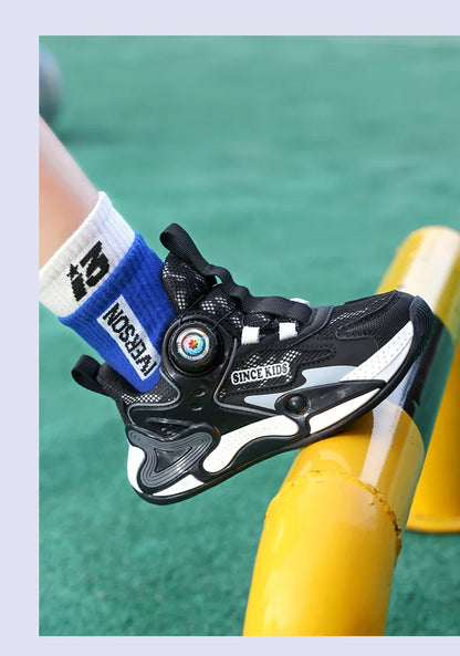 Children Fashion Sneaker Boys Casual Shoes Leather Flat Student Walking Shoes Outdoor Girl Basketball Sports Footwear