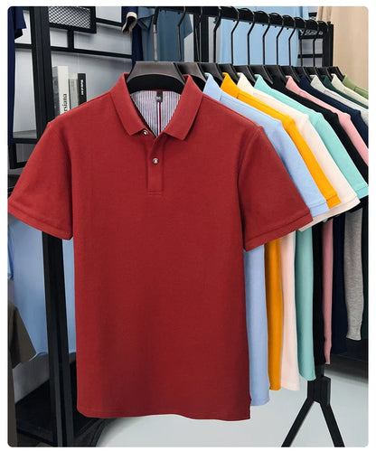 100% cotton short sleeve polo shirt comfortable lightweight high-end brand fashionable simple summer men's casual lapel T-shirt