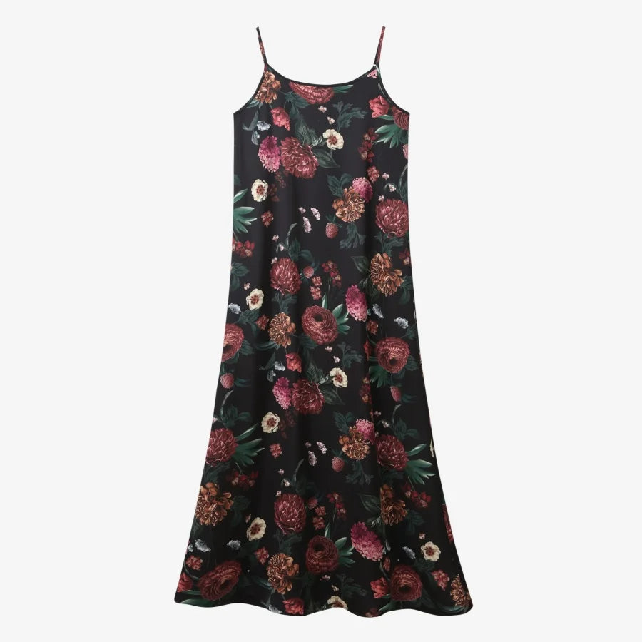 woman clothing mockneck + elegance slip satin dress matching look adjustable maxi floor length lady wear