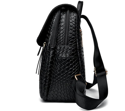 Luxury Women Leather Backpacks for Girls Sac A Dos Casual Daypack Black Vintage Backpack School Bags for Girls Mochila Rucksack