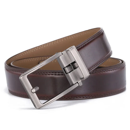 Unisex Click Belts for Men Luxury Brand Designer Fashion Automatic Buckle Genuine Leather Men's Belt Male Jeans Waist Strap Blue