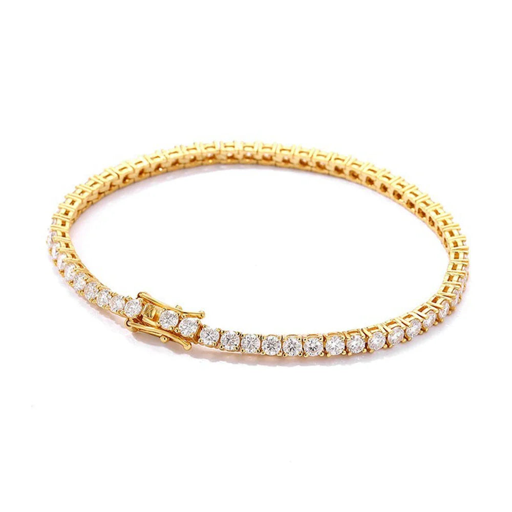 3/4/5/6.5mm Moissanite Diamond Tennis Bracelet Chain for Women Men 925 Sterling Silver Luxury Fine Jewelry Men's Gift