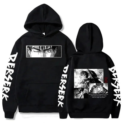 Hoodies Men Women Graphic Print Long Sleeve Streetwear Japanese Style Manga Sweatshirts Fleece Loose Soft Clothing