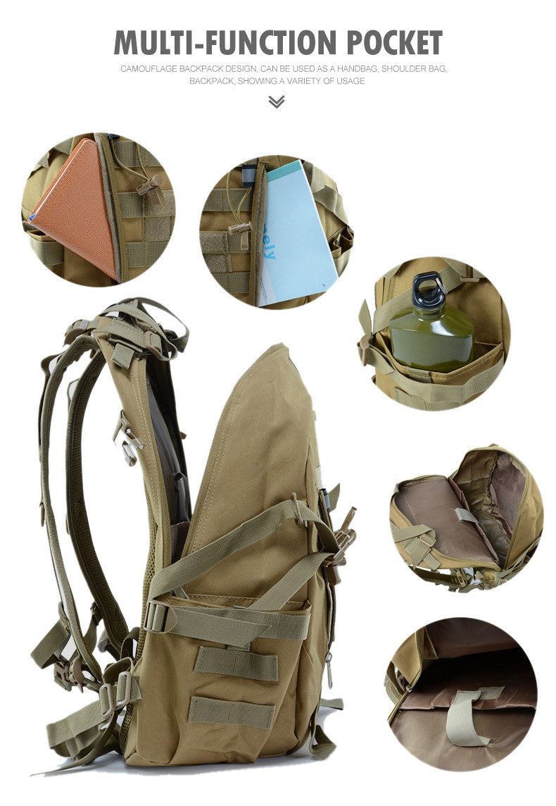 40L Tactical Backpack for Men Camping Hiking Backpacks Reflective Outdoor Travel Bags Survival Molle Climbing Rucksack Bag