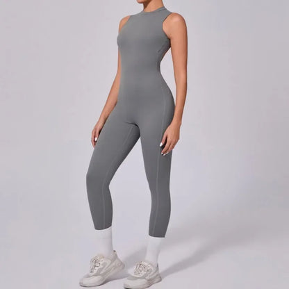 Women's High Elasticity Sports Jumpsuit Yoga Set Fitness Combination Lift Buttocks Bare Back Gym Sexy Romper for Active Women