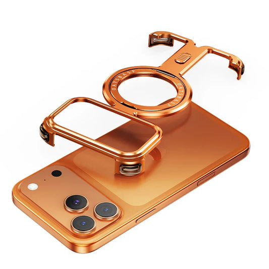 iPhone 17 Pro Max 17 Pro Phone Case Magnetic With 360°Rotation Stand Frameless Shell Magsafe Shockproof Protector Cover