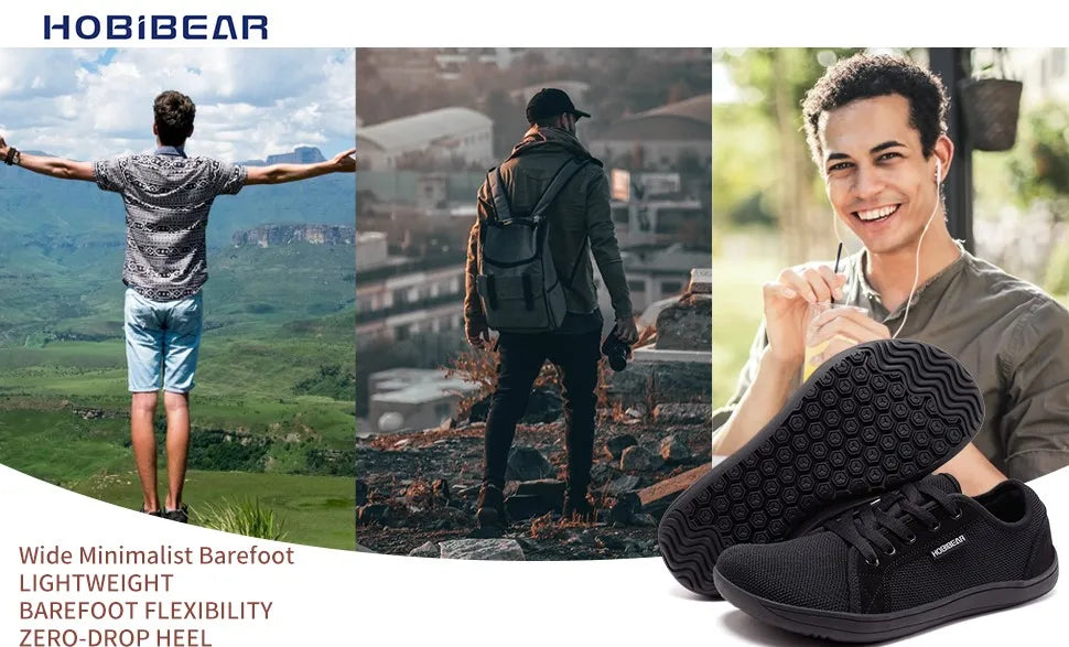 Unisex Wide Toe Barefoot Shoes for Men Women Outdoor Trail Running Minimalist Walking Shoes Lightweight and Breathable