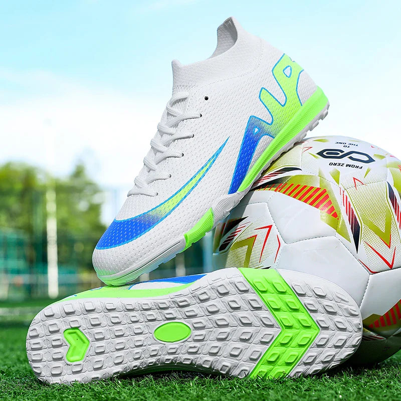 New Men Football Boots Cleats High-top Sneakers High-quality Non-Slip Indoor Soccer Shoes Futsal Grass Match Hot-selling Outdoor