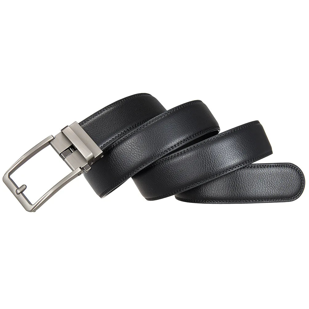 Men's Leather Belts Fashion Automatic Buckle Cowskin Male Belts Luxury Designer Black Brown 3.5cm