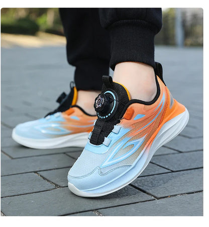 School training boys basketball shoes cushion non-slip tennis shoes mesh bounce sneakers choose buttons children's casual shoes