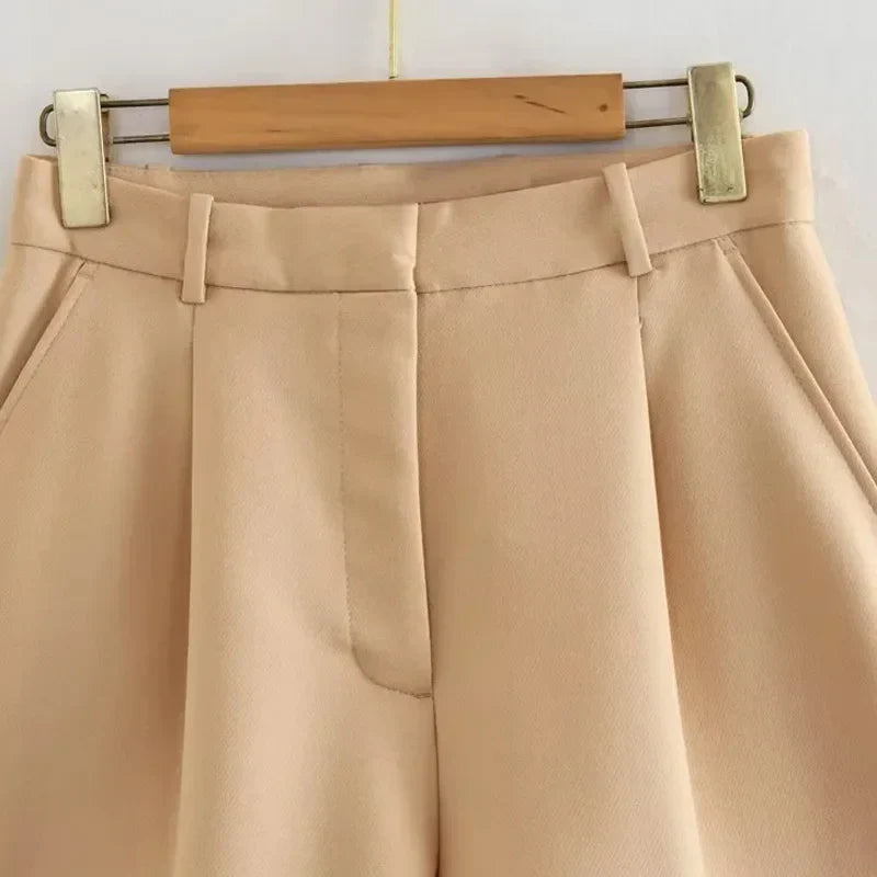Female Shorts Black Pink Shorts Woman Summer 2024 Pleated Baggy White Shorts For Women Casual High Waist Short Pants